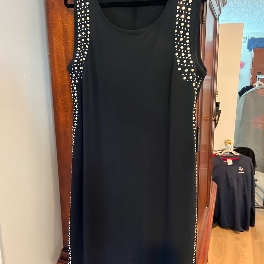 Belldini Black Mini Dress with Studded Accents. Nice fitting. Simple and elegant